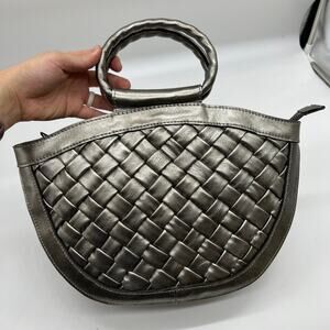 Patricia Nash Leather Ossi Satchel with Crossbody Strap Platinum